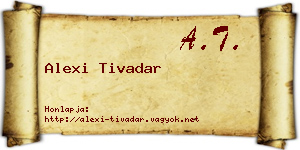 Alexi Tivadar névjegykártya